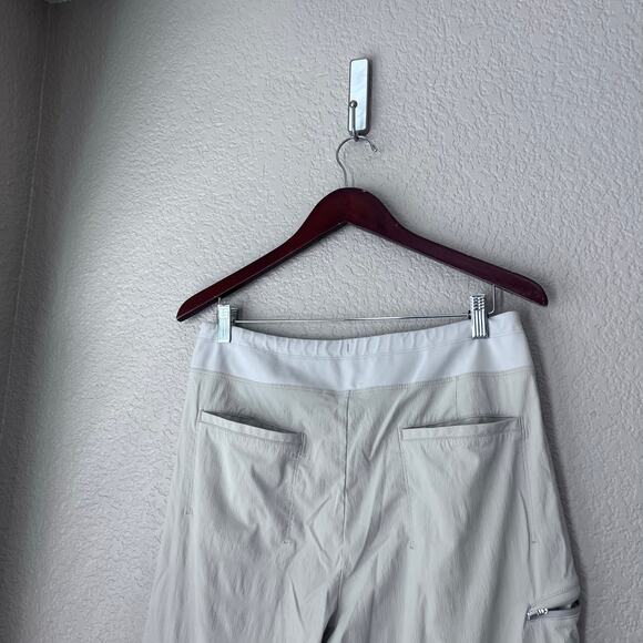 Athleta Trekkie Jogger Pants Cream Off White Nylon Hiking Outdoor Size 12 - Picture 5 of 7